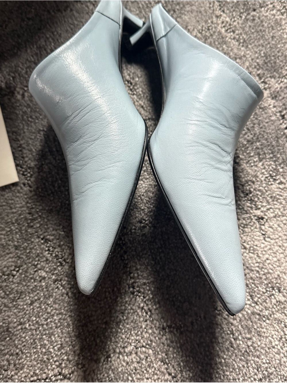 Jil Sander Women's Pointed Mule - Light Blue Leather size 35 - Picture 9 of 10